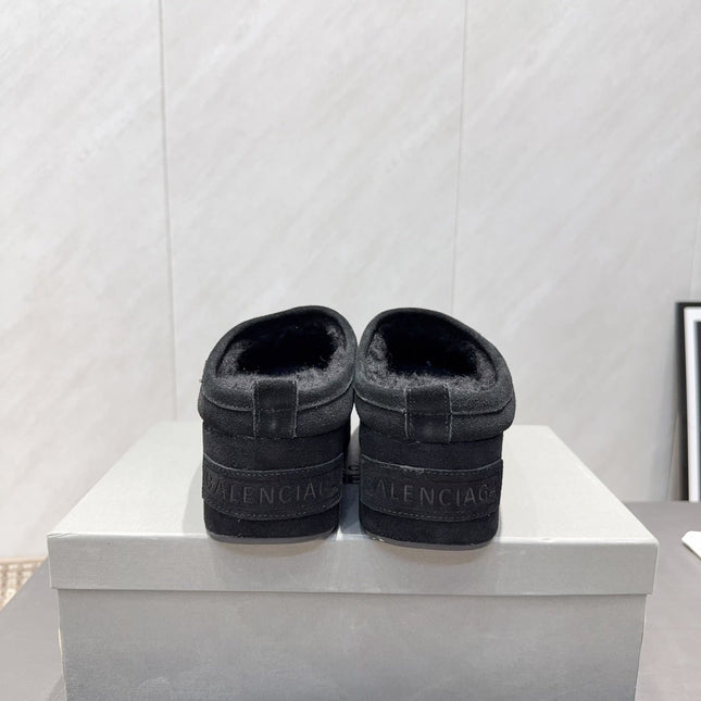 BALENCIAGA 25S AURALEE SLIP-ON 50 MM IN BLACK SUEDE STYLE 4