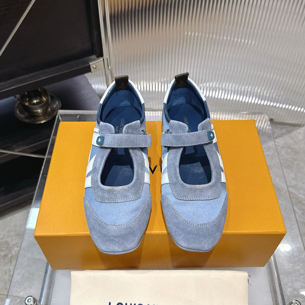 LV 26S SNEAKERINA MARY JANE IN BLUE SUEDE