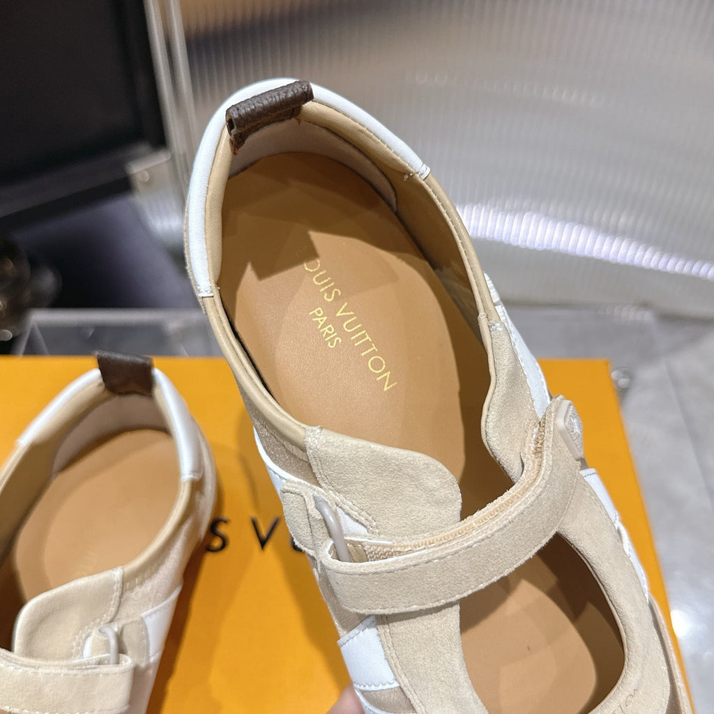 LV 26S SNEAKERINA MARY JANE IN BEIGE SUEDE