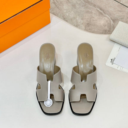 HM 26S HELIA SANDAL 70MM IN TAUPE BEIGE CALFSKIN