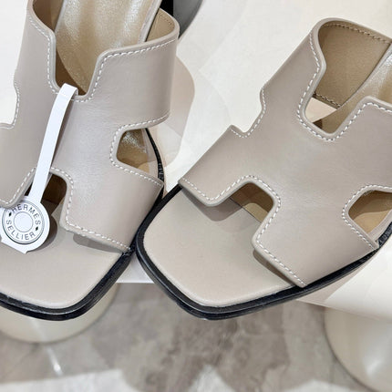 HM 26S HELIA SANDAL 70MM IN TAUPE BEIGE CALFSKIN