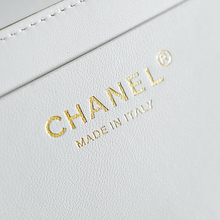 CHANEL 26S CLASSIC FLAP MEDIUM 23 IN NATURAL RAFFIA AND WHITE CALFSKIN GOLD HARDWARE
