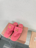 Flip-Flops Rose Leather Stylized