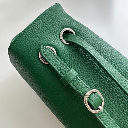 CHANEL 26S MAXI FLAP BAG 32 IN GREEN GRAINED CALFSKIN SILVER HARDWARE