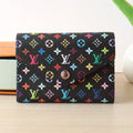 ROSALIE ZIPPY 12 IN BLACK MIX COLORFUL CALFSKIN