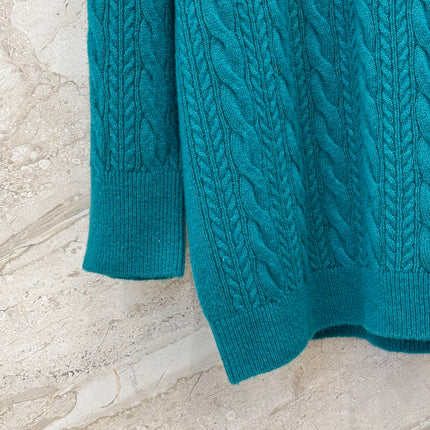 LORO PIANA 26S LONG CABLE-KNIT SWEATER 902