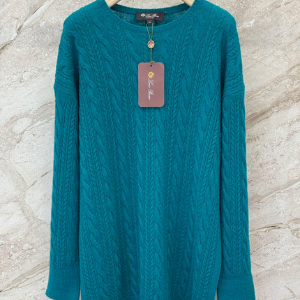 LORO PIANA 26S LONG CABLE-KNIT SWEATER 902