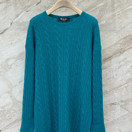 LORO PIANA 26S LONG CABLE-KNIT SWEATER 902