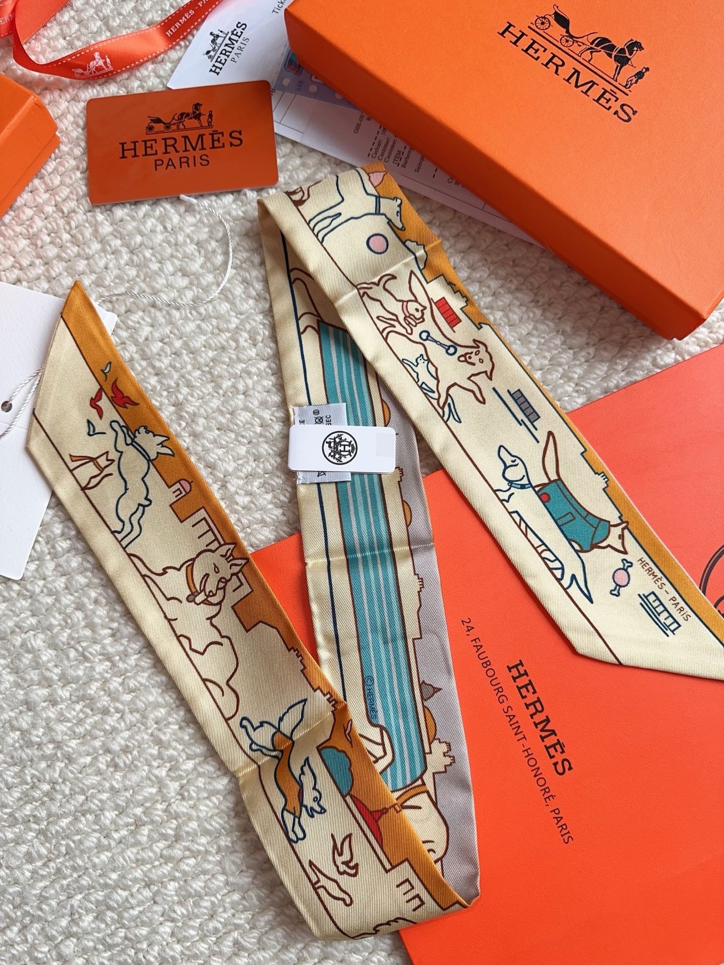 HERMES 26S SCARF 86 IN SILK 309598