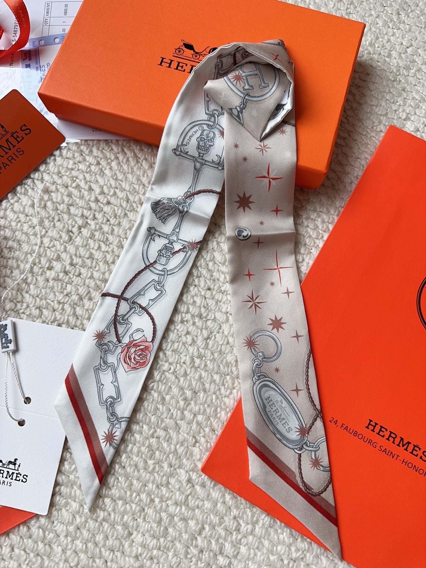 HERMES 26S SCARF 86 IN SILK 309618