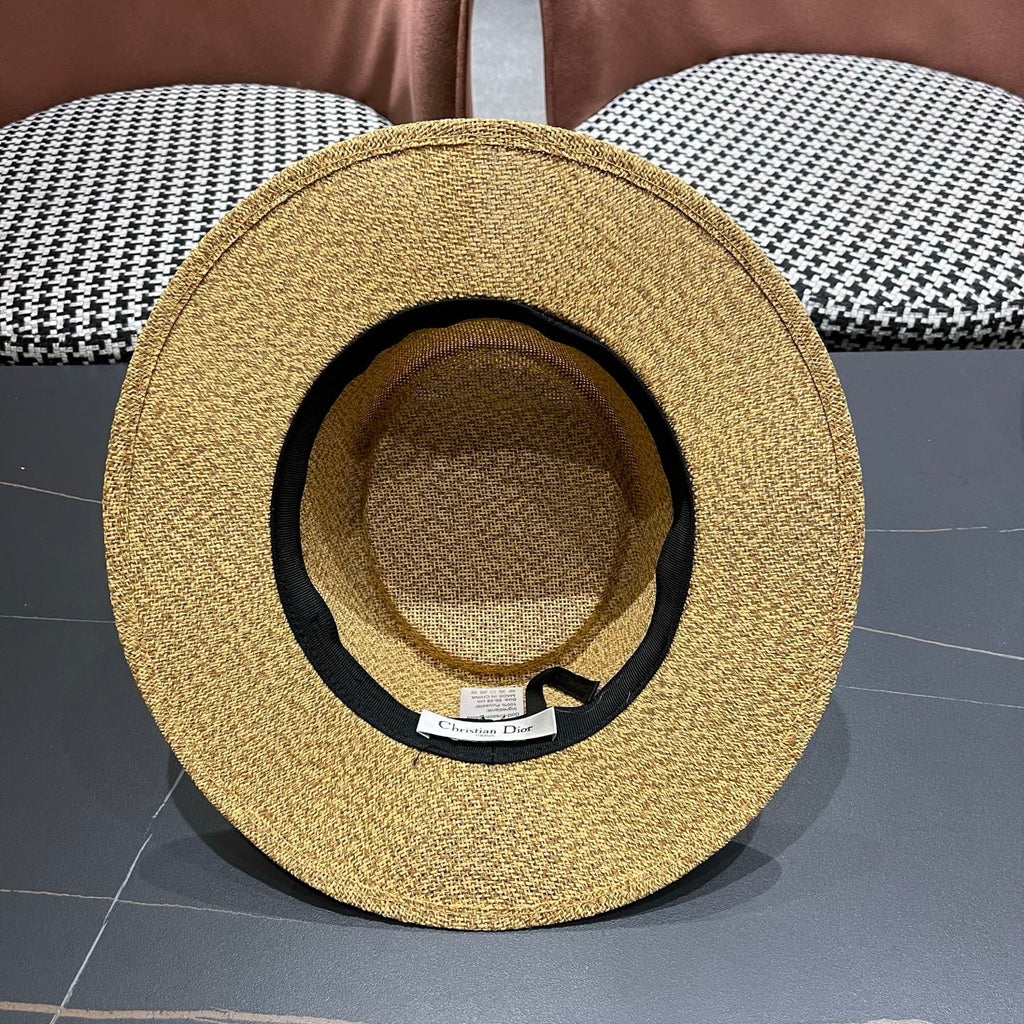 DIOR 26S LOGO STRAW BOATER HAT STYLE 21