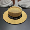 DIOR 26S LOGO STRAW BOATER HAT STYLE 21