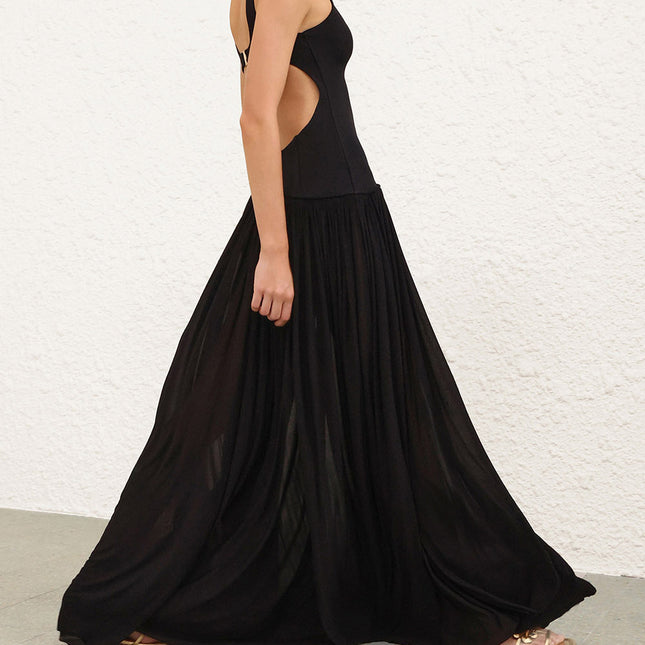 ZIMMERMANN 26S PLEATED HALTER MAXI DRESS STYLE 172