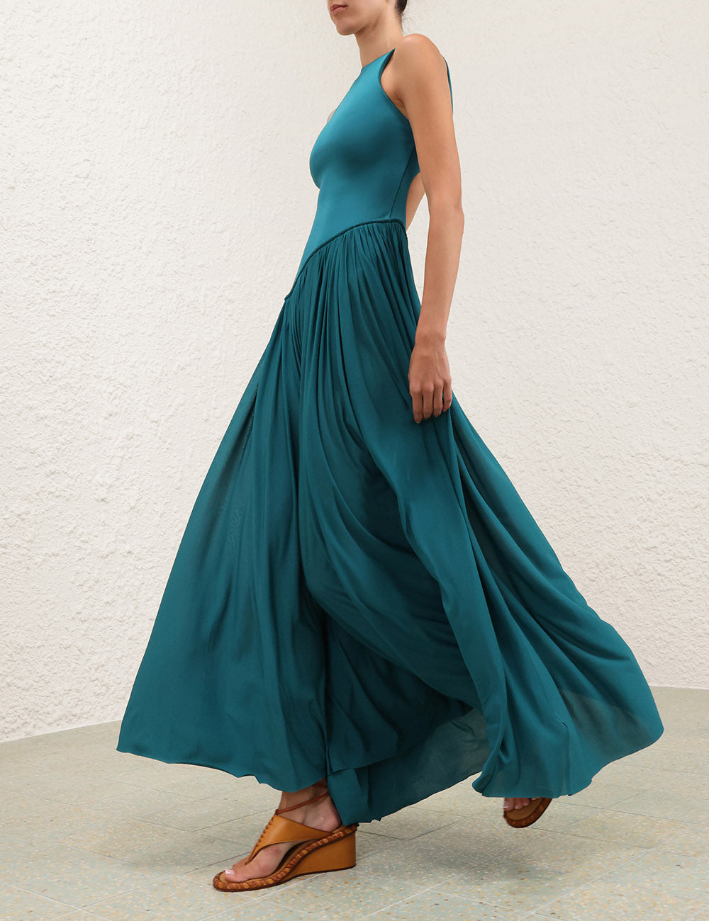 ZIMMERMANN 26S PLEATED HALTER MAXI DRESS STYLE 171