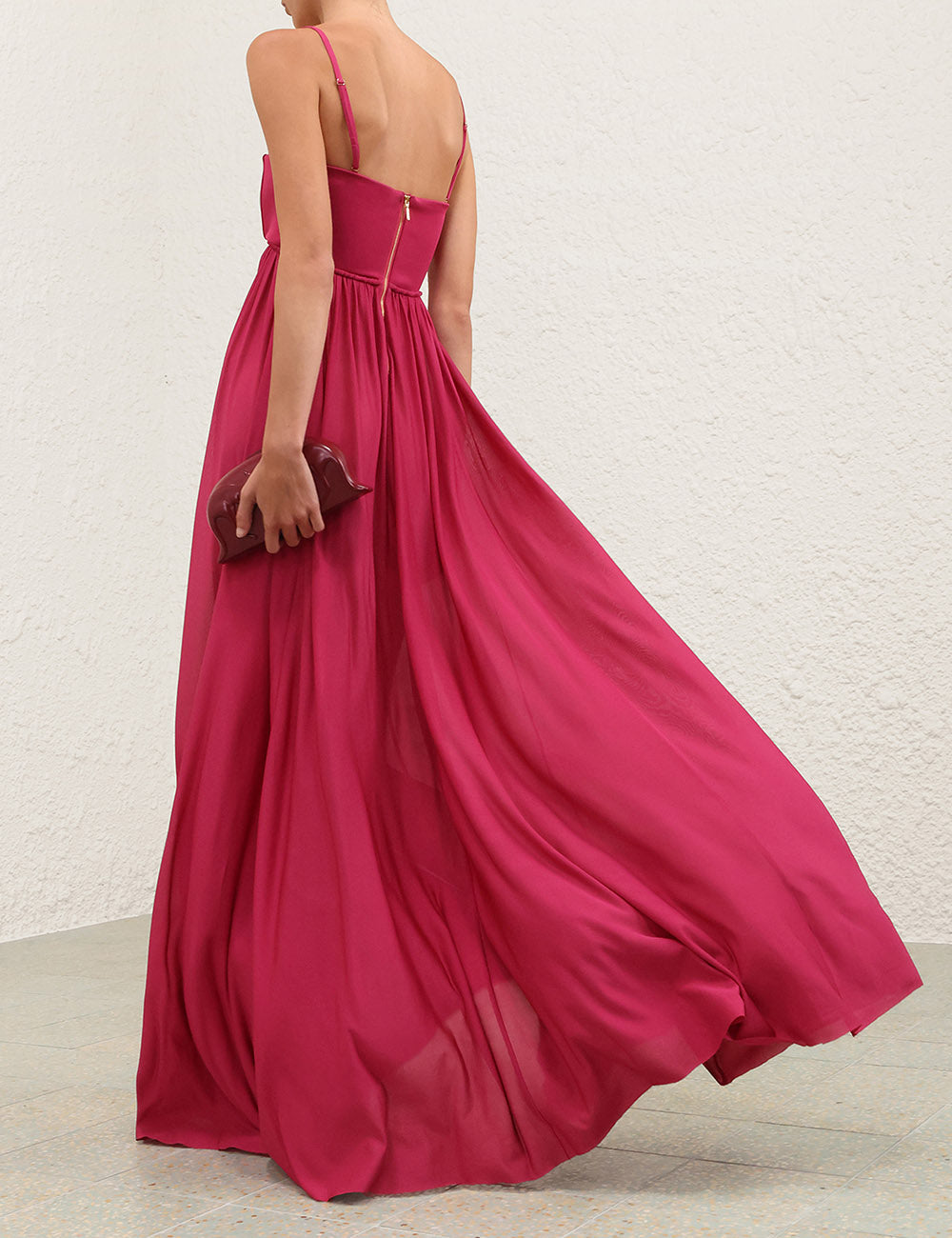 ZIMMERMANN 26S PLEATED STRAPLESS MAXI DRESS STYLE 170