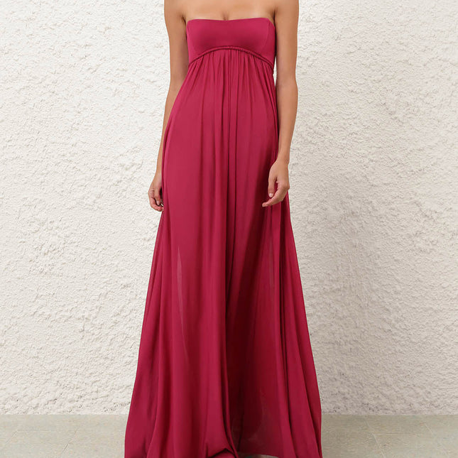 ZIMMERMANN 26S PLEATED STRAPLESS MAXI DRESS STYLE 170