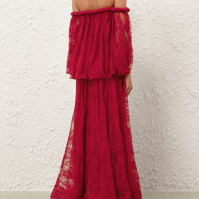 ZIMMERMANN 26S OFF-SHOULDER LACE MAXI DRESS 322
