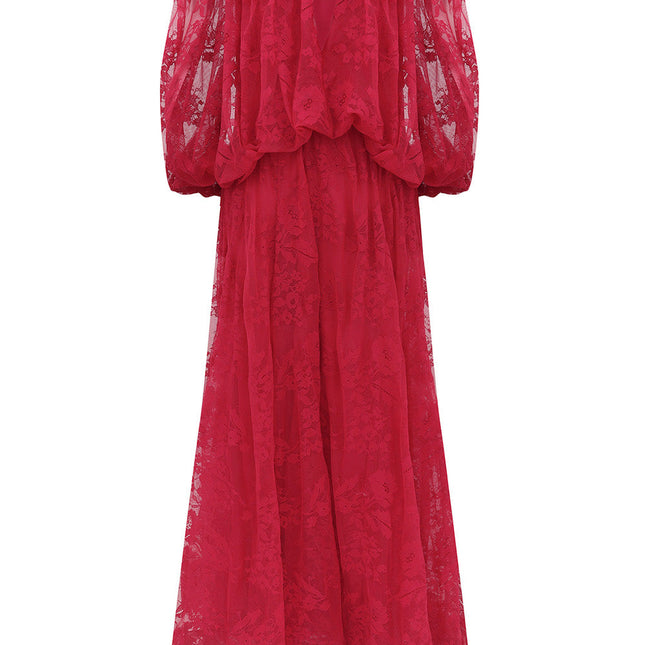 ZIMMERMANN 26S OFF-SHOULDER LACE MAXI DRESS 322