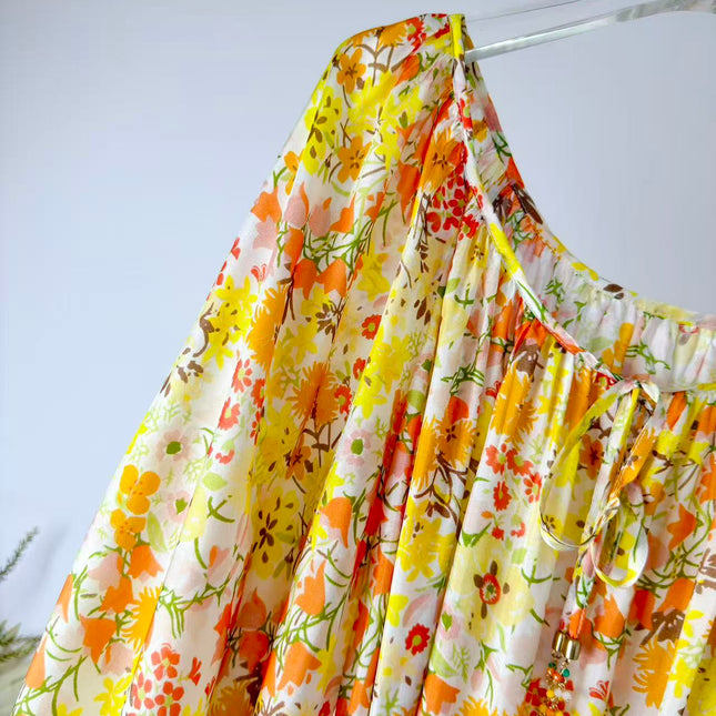 ZIMMERMANN 26S DRAWSTRING FLORAL MIDI DRESS 284