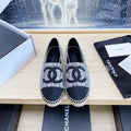 CC ESPADRILLES PLATFORM IN WHITE MIX BLACK TWEED