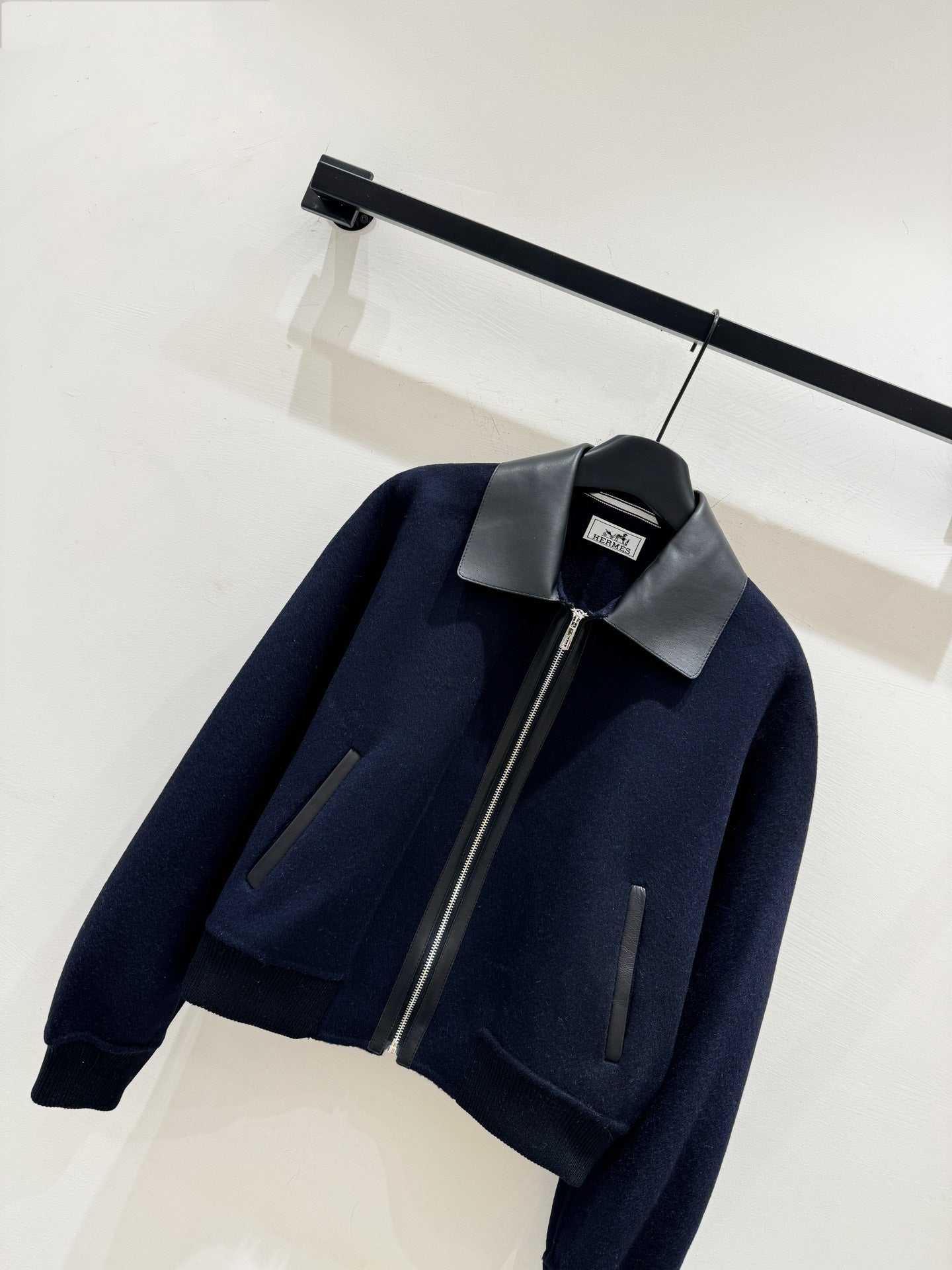 HERMES 25S CASHMERE COAT WITH SHEARLING COLLAR 251