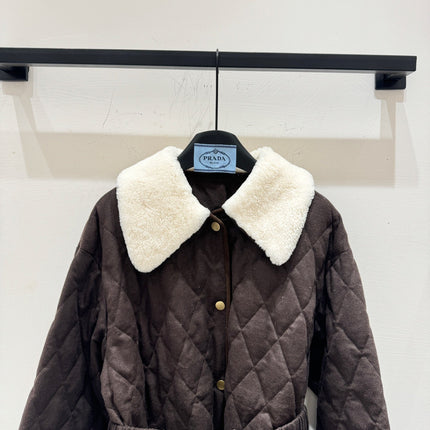 PRADA 25S WOOL SHEEPSKIN COAT 244