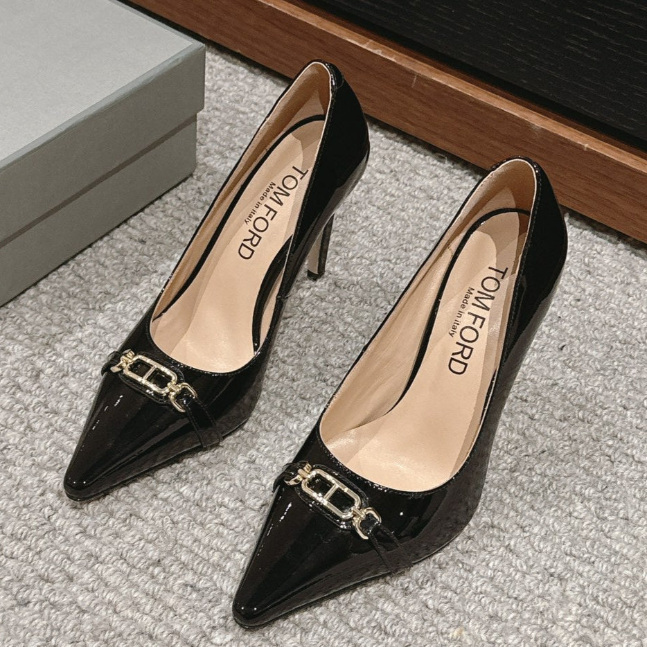 ROMAN HIGH-HEEL 10 CM IN BLACK CALFSKIN