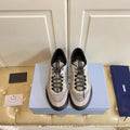 PRADA 26S LACE UP SNEAKERS CHUNKY SOLE IN GREY TECH FABRIC AND MESH