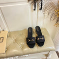 GUCCI 26S HIGH-HEELED SANDALS 65 MM IN BLACK CANVAS