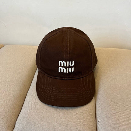 MIUMIU BASEBALL CAP IN BROWN KHAKI FABRIC STYLE 6