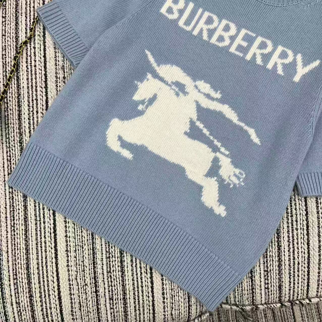 BURBERRY 25S SHORT-SLEEVED KNIT SWEATER 215