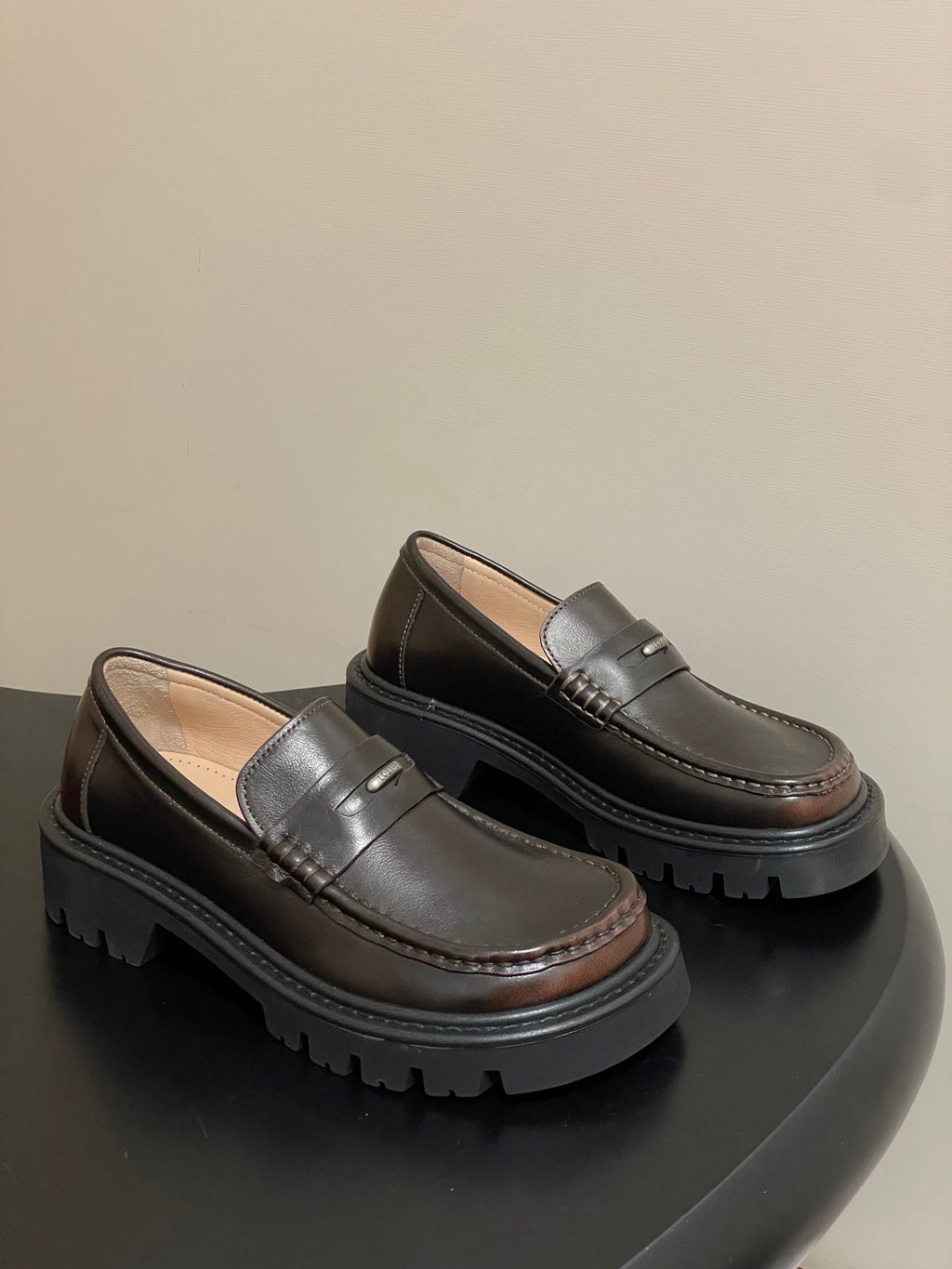 LOEWE 26S LOAFER IN DARK BROWN CALFSKIN