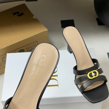 DIOR 26S HIGH HEEL SANDALS 80 MM IN BLACK CALFSKIN