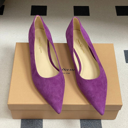 GIANVITO ROSSI 26S FLATS IN PURPLE SUEDE
