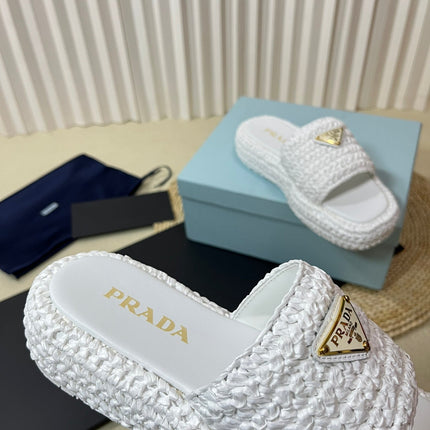 Crochet Flatform Slides 40 White