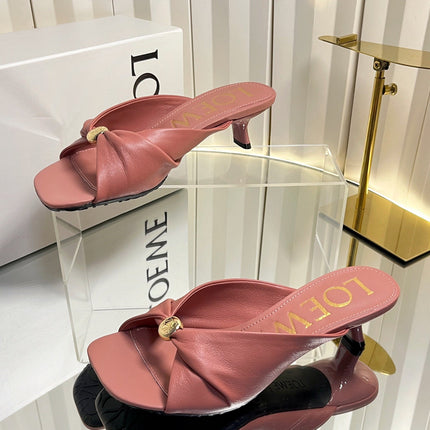 LOEWE 26S HEELED SANDALS 45 MM IN DUSTY PINK CALFSKIN