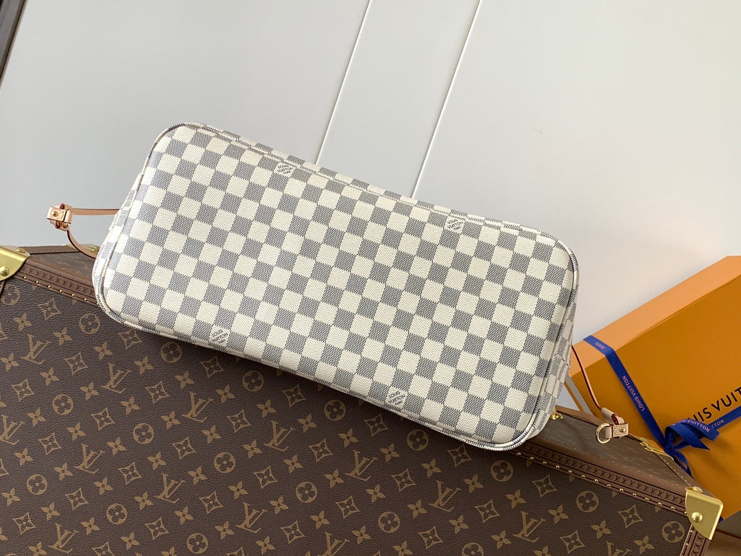 LV NEVERFULL 39 MM IN BEIGE DAMIER AZUR CANVAS