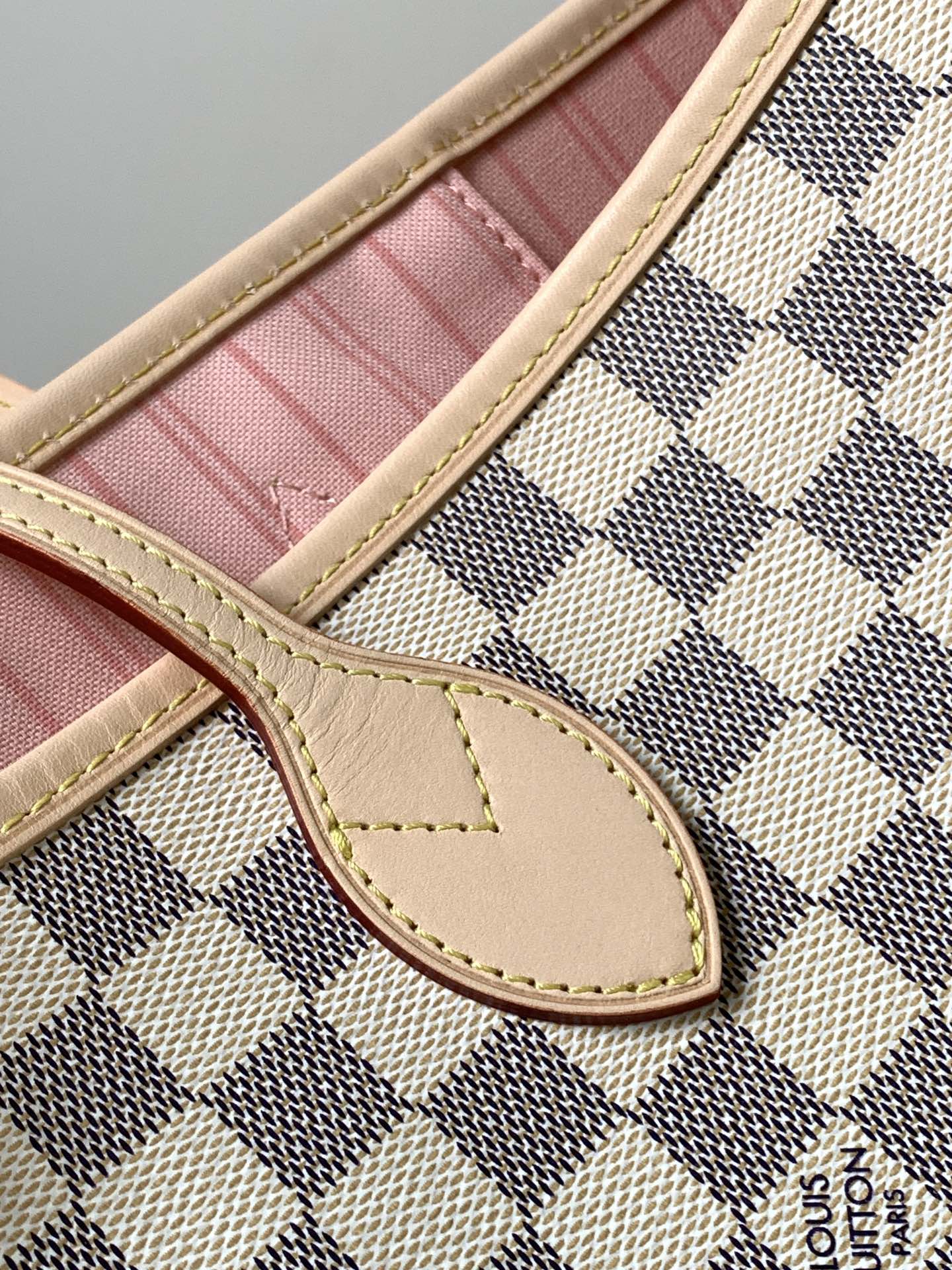 LV NEVERFULL 39 CM IN BEIGE DAMIER AZUR CANVAS