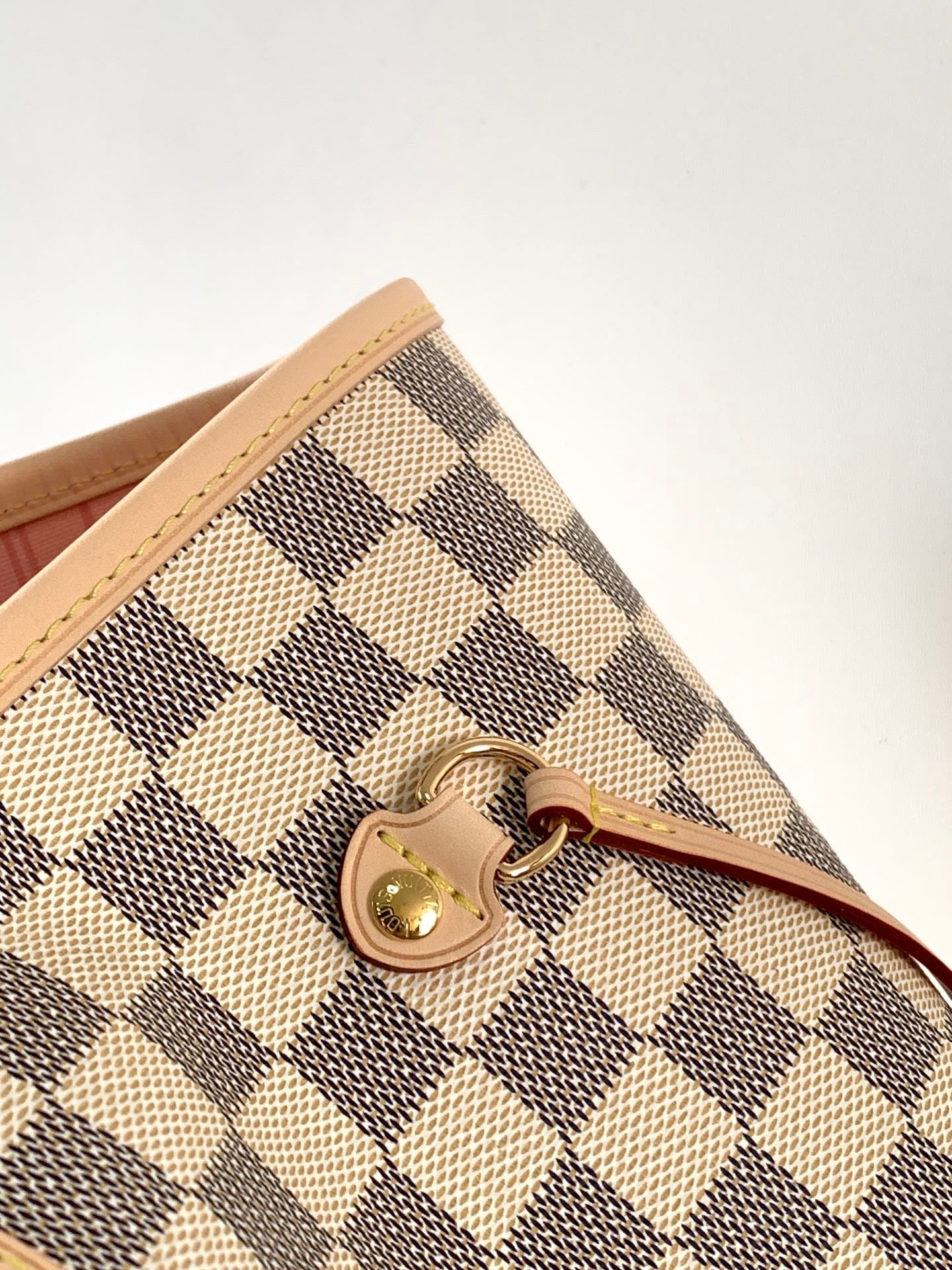 LV NEVERFULL 39 CM IN BEIGE DAMIER AZUR CANVAS