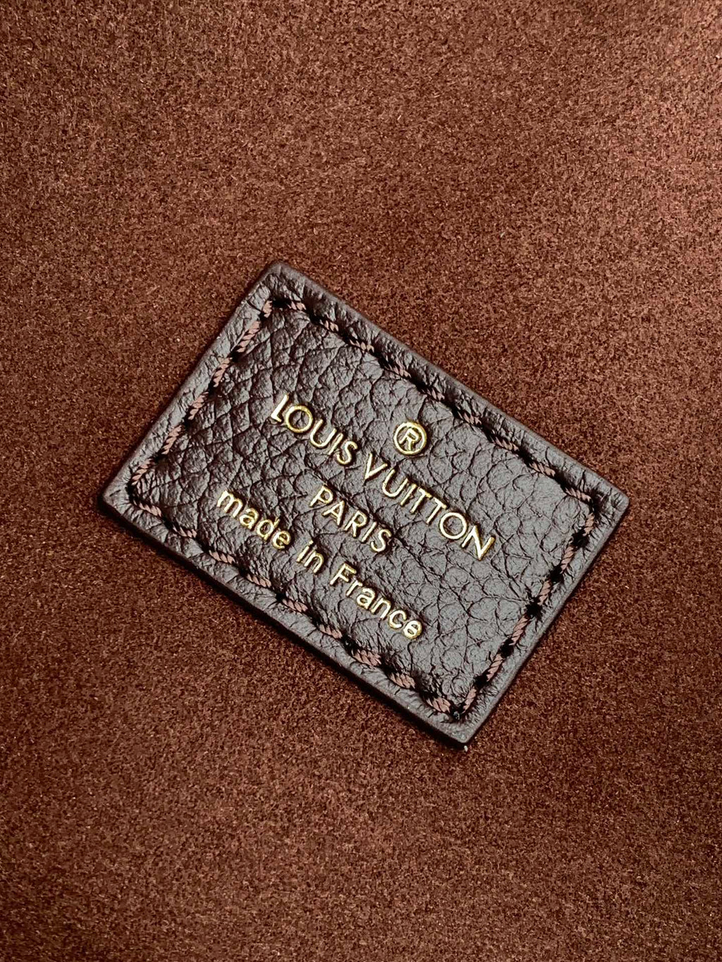 LOOP HOBO 38 IN DARK BROWN MONOGRAM CALFSKIN EMBOSSED LOGO