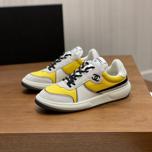 CC SNEAKERS SUEDE YELLOW CALFSKIN