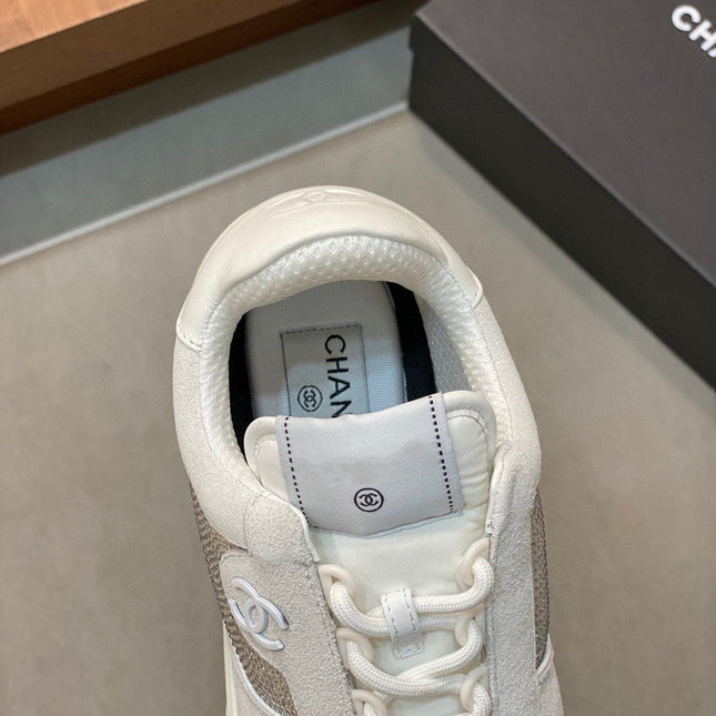 CC LOW TOP CRYSTAL EMBELLISHED WHITE SNEAKERS