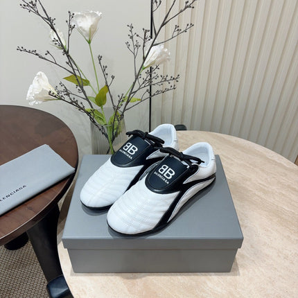 SOCCER SNEAKER IN WHITE MIX BLACK QUILTED LAMBSKIN