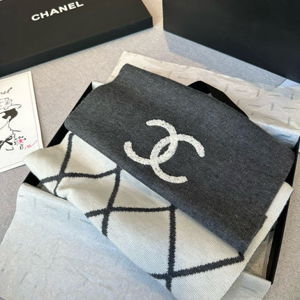 SCARF 180 CM IN MOUSE GRAY MIX WHITE CASHMERE 401970