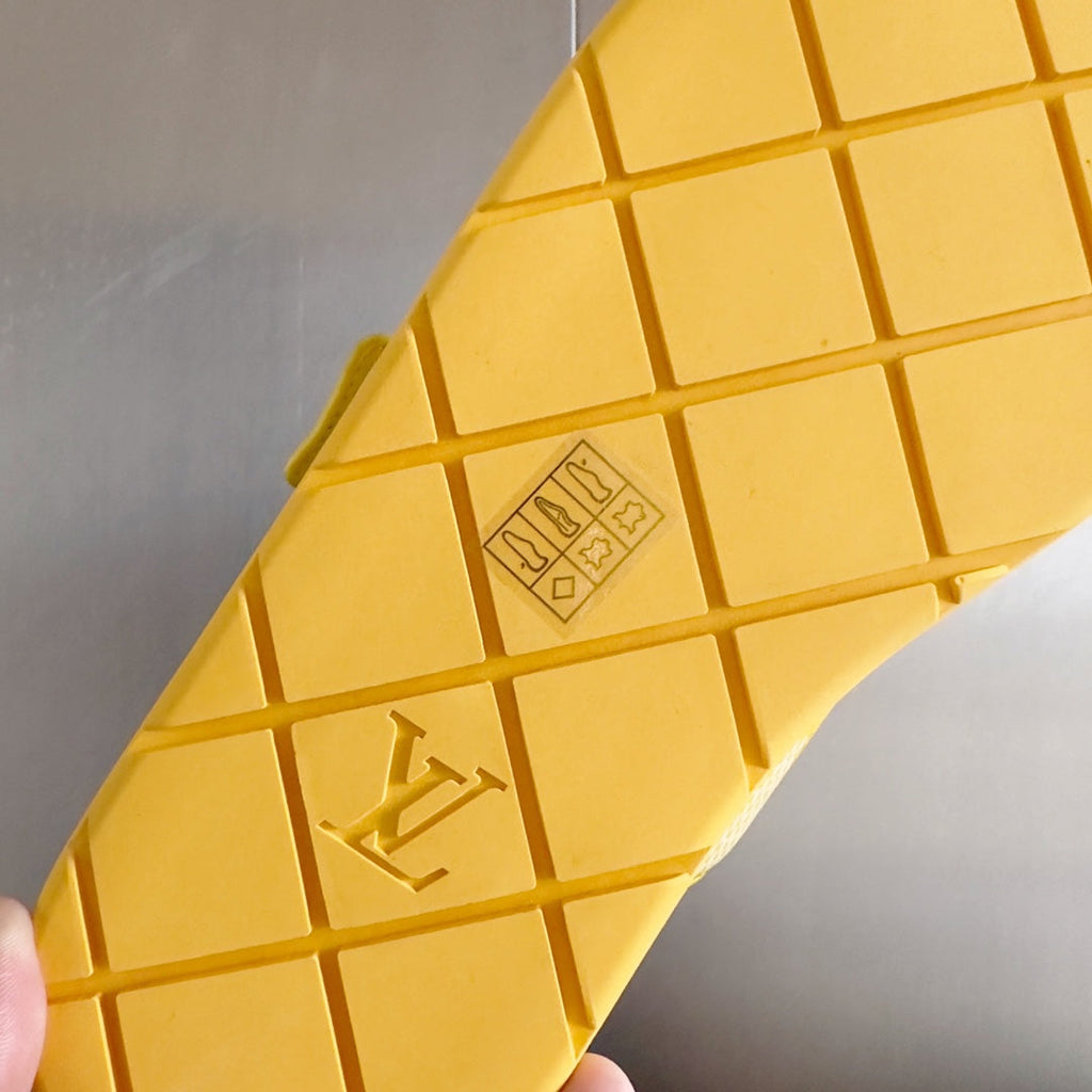 LV VENICE MULE SLIDE SANDALS MONOGRAM LEMON YELLOW