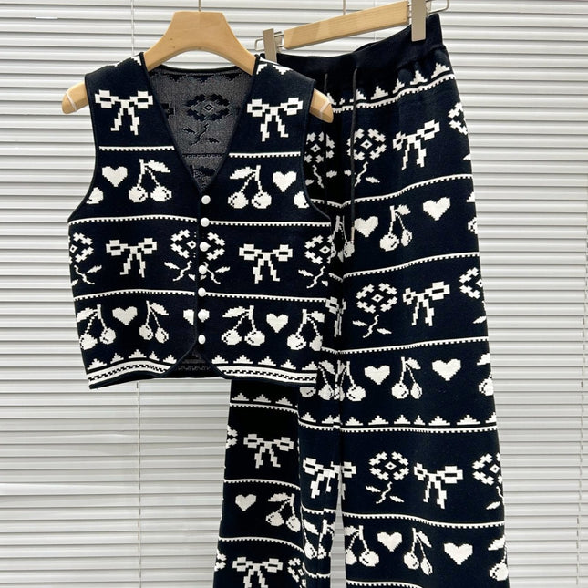 TOP AND STRAIGHT-LEG PANTS SET 25232