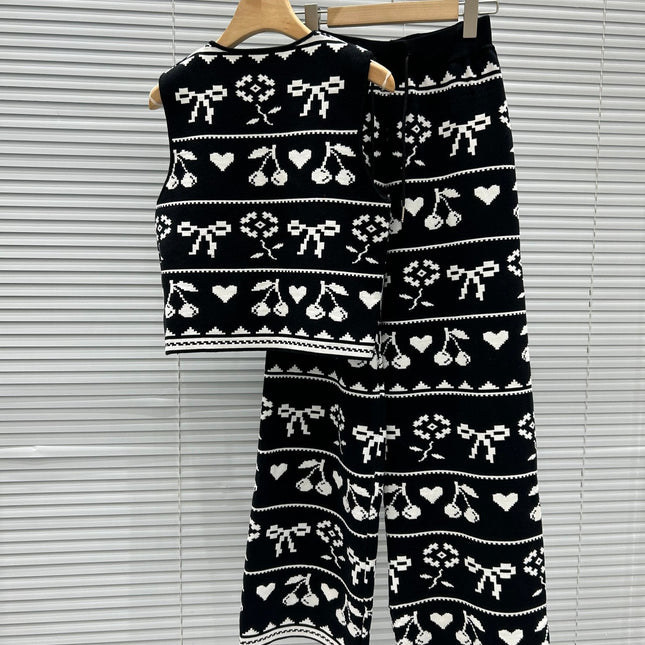 TOP AND STRAIGHT-LEG PANTS SET 25232