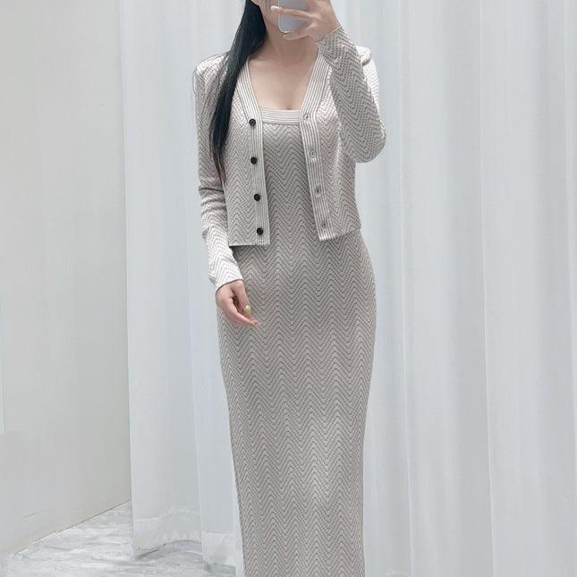 KNIT TOP AND STRAP DRESS SET 25250 STYLE 1