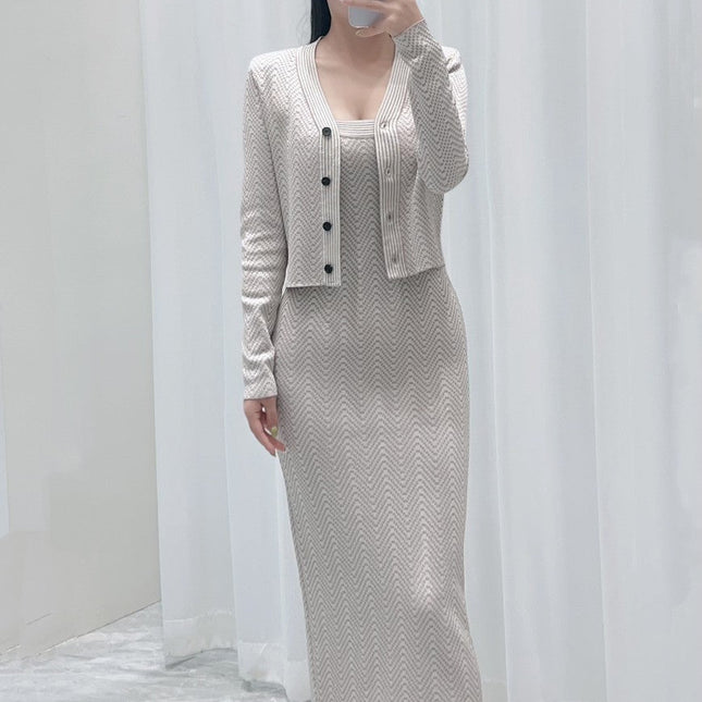 KNIT TOP AND STRAP DRESS SET 25250 STYLE 1