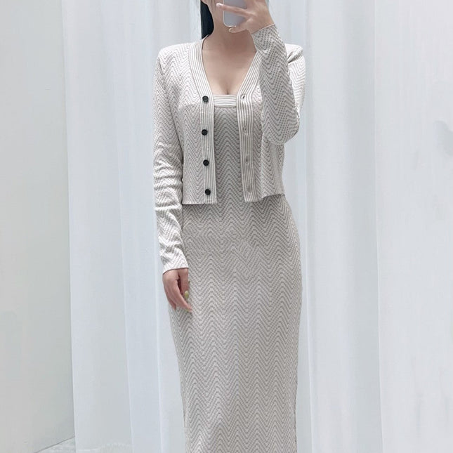 KNIT TOP AND STRAP DRESS SET 25250 STYLE 1